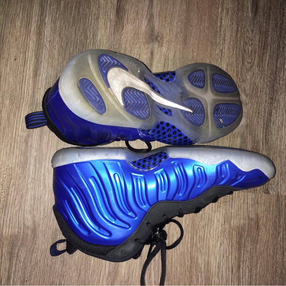 Nike Kids Black and Blue Nike foamposite Sneakers - Picture 8 of 9